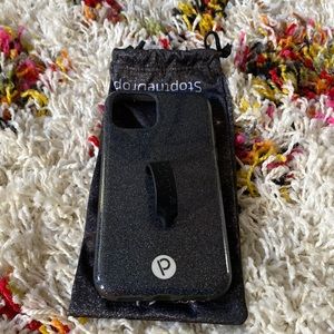 iPhone 11 Pro - Gently used righty Loopy case. Black sparkle!